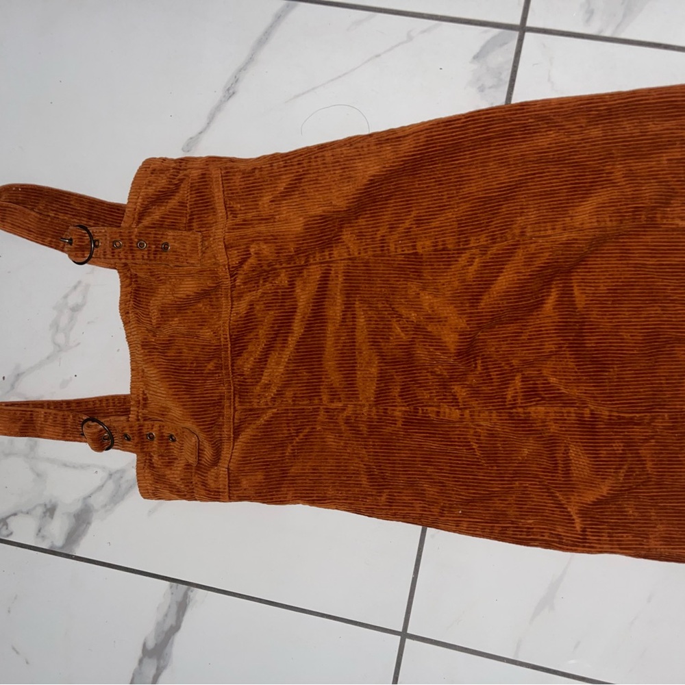 Orange Corduroy Mini Dress